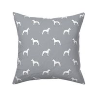 Great Dane silhouette dog fabric grey