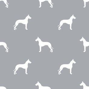 Great Dane silhouette dog fabric grey