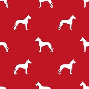Great Dane silhouette dog fabric red