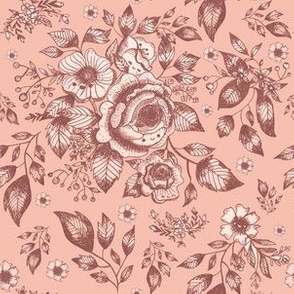 Wonderland Toile - Country Rose (small)