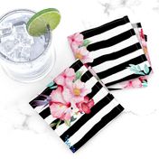 9" Surfer Girl Florals / Black & White Stripes