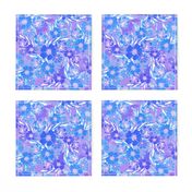 Silky Floral Blue on Lavender 300L