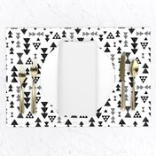 Geometric gender neutral bow tie and triangle tribal illustration pattern for boys or home decor Black and white