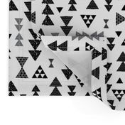 Geometric gender neutral bow tie and triangle tribal illustration pattern for boys or home decor Black and white