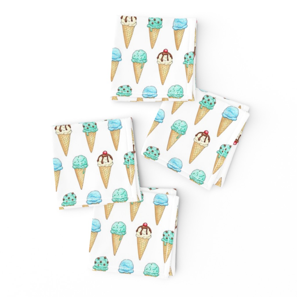 Mint Ice Cream Cones - 2 inch