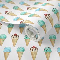 Mint Ice Cream Cones - 2 inch