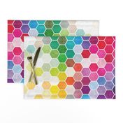 Watercolor Rainbow Hexagons