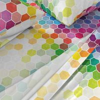 Watercolor Rainbow Hexagons