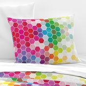 Watercolor Rainbow Hexagons