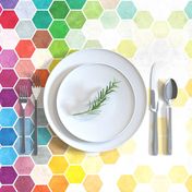 Watercolor Rainbow Hexagons