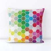 Watercolor Rainbow Hexagons