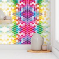 Watercolor Rainbow Hexagons