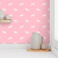 Whippet silhouette dog fabric pattern blossom