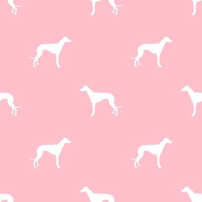 Whippet silhouette dog fabric pattern blossom