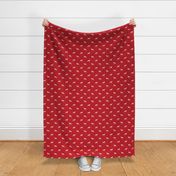 Whippet silhouette dog fabric pattern red