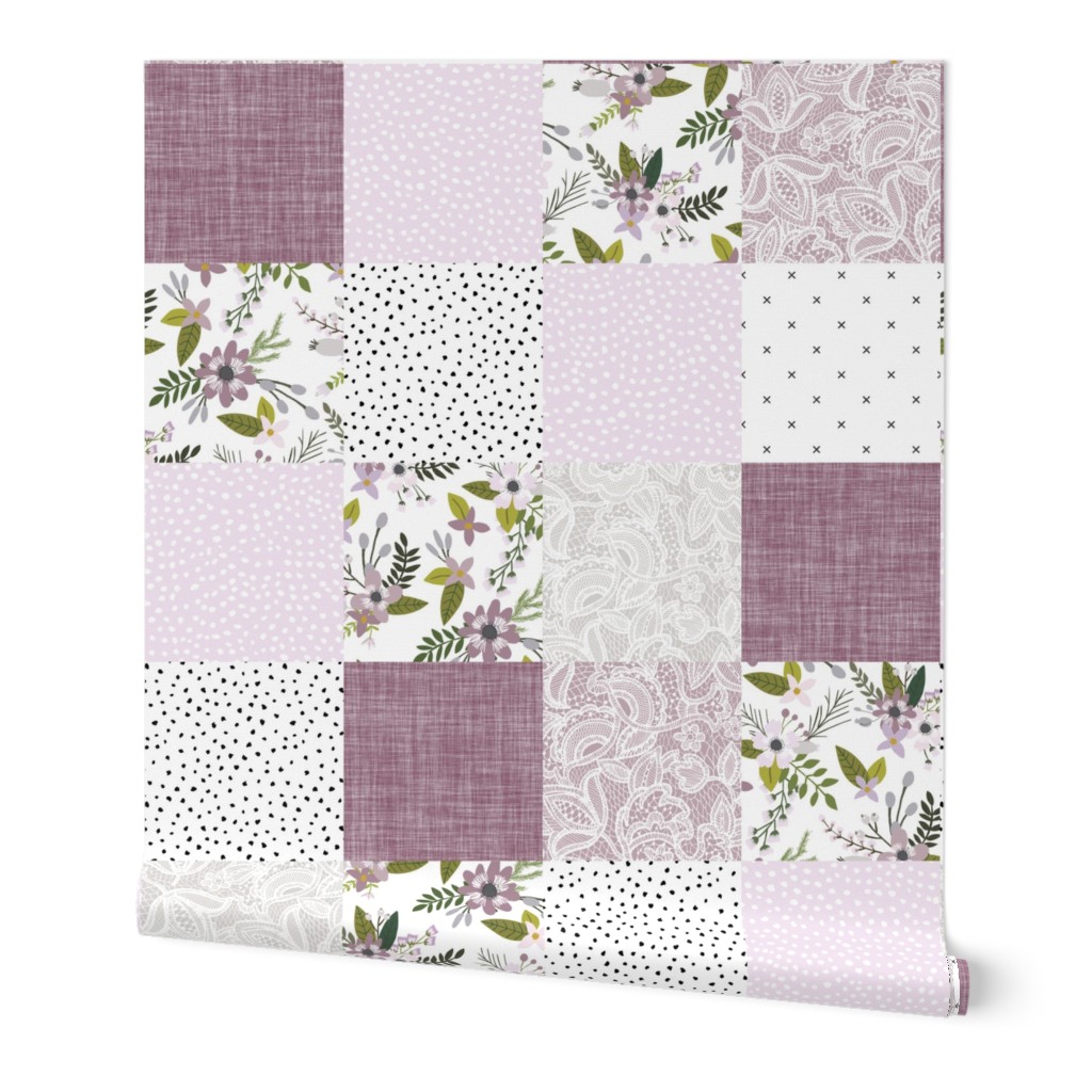 lavender sprigs patchwork wholecloth