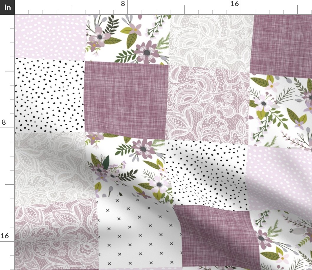 lavender sprigs patchwork wholecloth