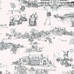 *NEW* Hampton Golf Toile -Pastel Pink