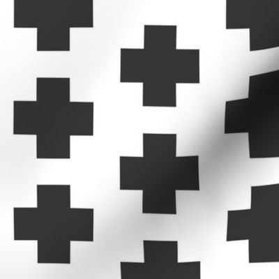 Black Cross on White - Black Plus Sign