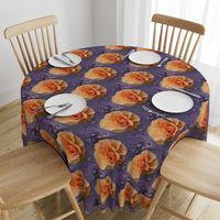 Apricot Rose on Bluish Lavender Swirls, XL