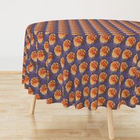 Apricot Roses on Lavender Swirls