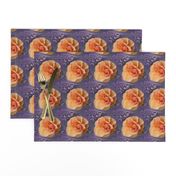 Apricot Roses on Lavender Swirls