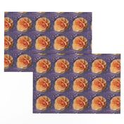 Apricot Roses on Lavender Swirls