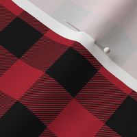 1" Red and Black Buffalo Check