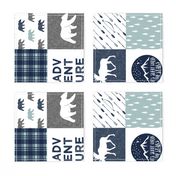 the happy camper (bear, moose, and antlers) 90 || dusty blue and navy