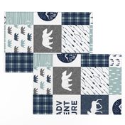 the happy camper (bear, moose, and antlers) 90 || dusty blue and navy