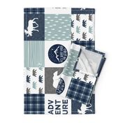 the happy camper (bear, moose, and antlers) 90 || dusty blue and navy