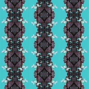  Lace Stripes in English Violet on Aqua GradOxalisient - 2 inch repeat