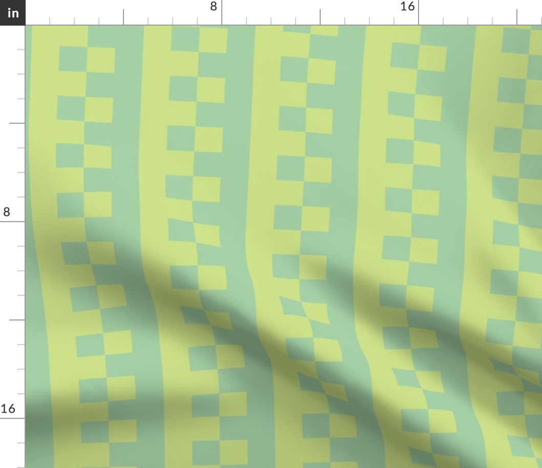 Rustic Yellow-Green and Sage Green Checks and Stripes - 4 inch repeat on fabric - 3 inch repeat on wallpaper