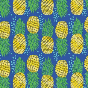 Pineapples with blue dots 2