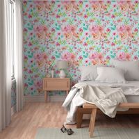 extra large floral mint background