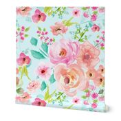 extra large floral mint background