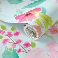 extra large floral mint background