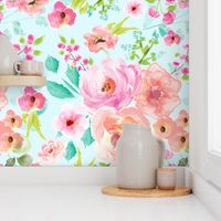 extra large floral mint background