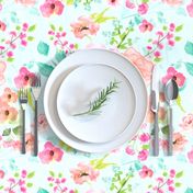 extra large floral mint background