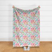 extra large floral mint background