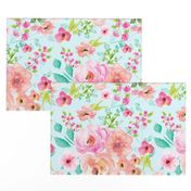 extra large floral mint background