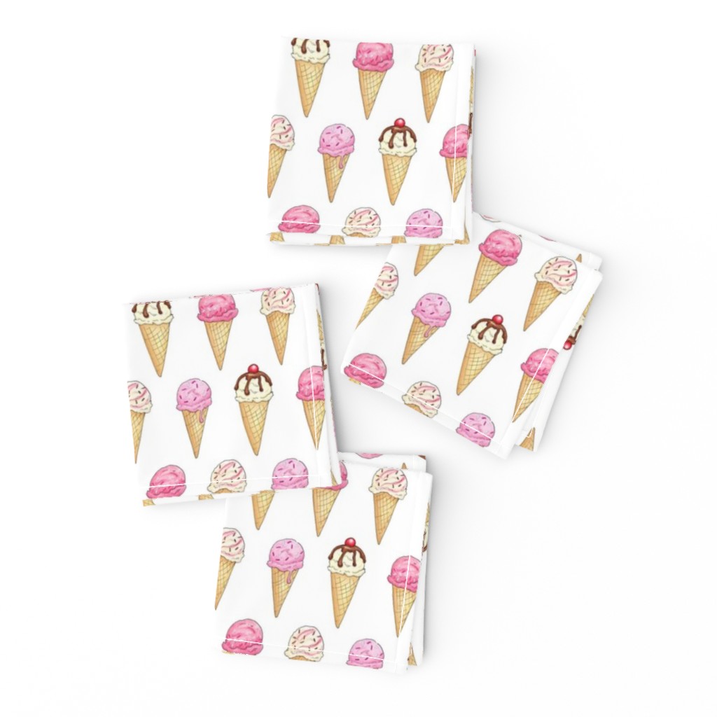 Pink Ice Cream Cones -2 inch