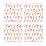 Pink Ice Cream Cones -2 inch