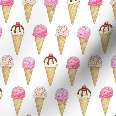 Pink Ice Cream Cones -2 inch