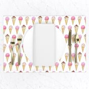 Pink Ice Cream Cones -2 inch