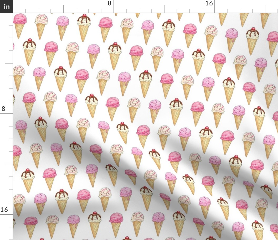 Pink Ice Cream Cones -2 inch