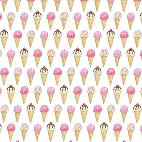 Pink Ice Cream Cones - 1 inch