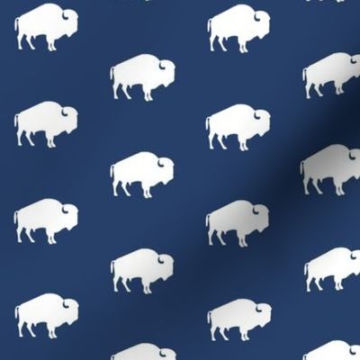 white buffalo on blue