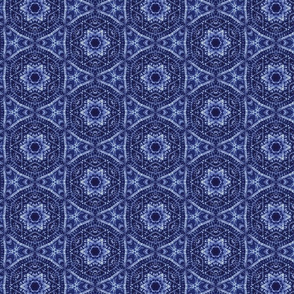 Amartya blue indigo tie dye hexagone
