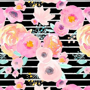 INDY BLOOM BLUSH FLORALS BLACK STRIPE